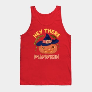 Funny Hey There Pumpkin Halloween Fall Autumn Tank Top